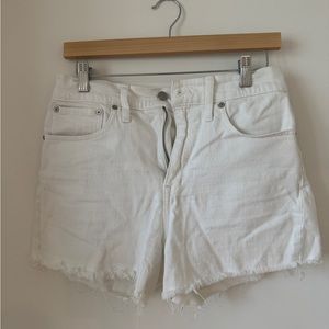 Madewell white denim shorts